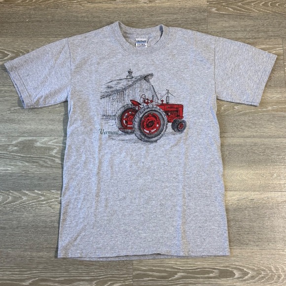 Vintage Vermont Tractor T-Shirt Gray Short Sleeve Small Rural Life - Picture 2 of 6